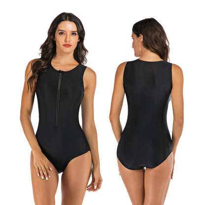 Black Sleeves Women One Piece Swimsuits