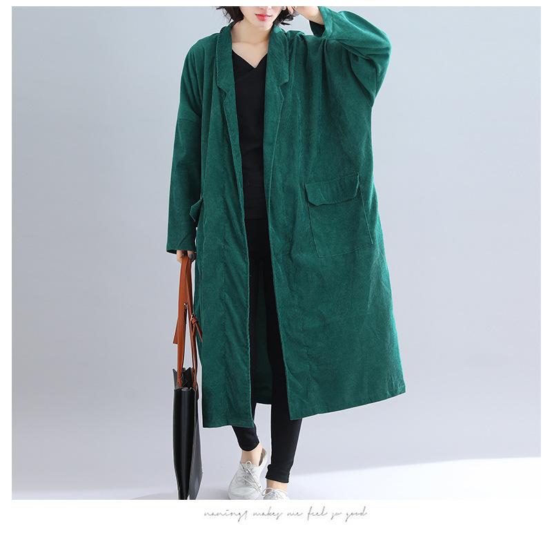 Vintage Women Plus Size Loose Wind Overcoat-STYLEGOING