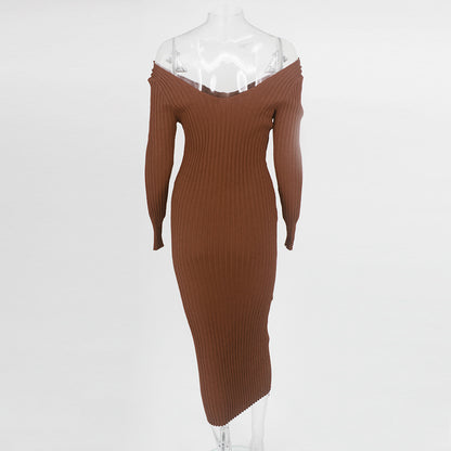 Sexy Off The Shoulder Knitting Dresses for Women