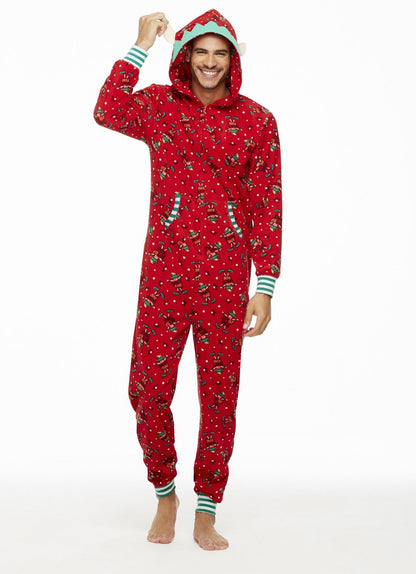 Christmas Parent-Child Hoodies Jumpsuits Pajamas