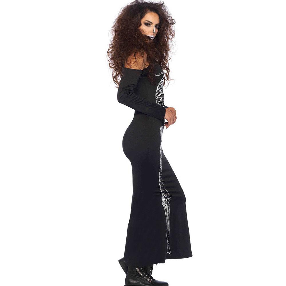 Halloween Skeleton Sexy Women Long Dresses-STYLEGOING