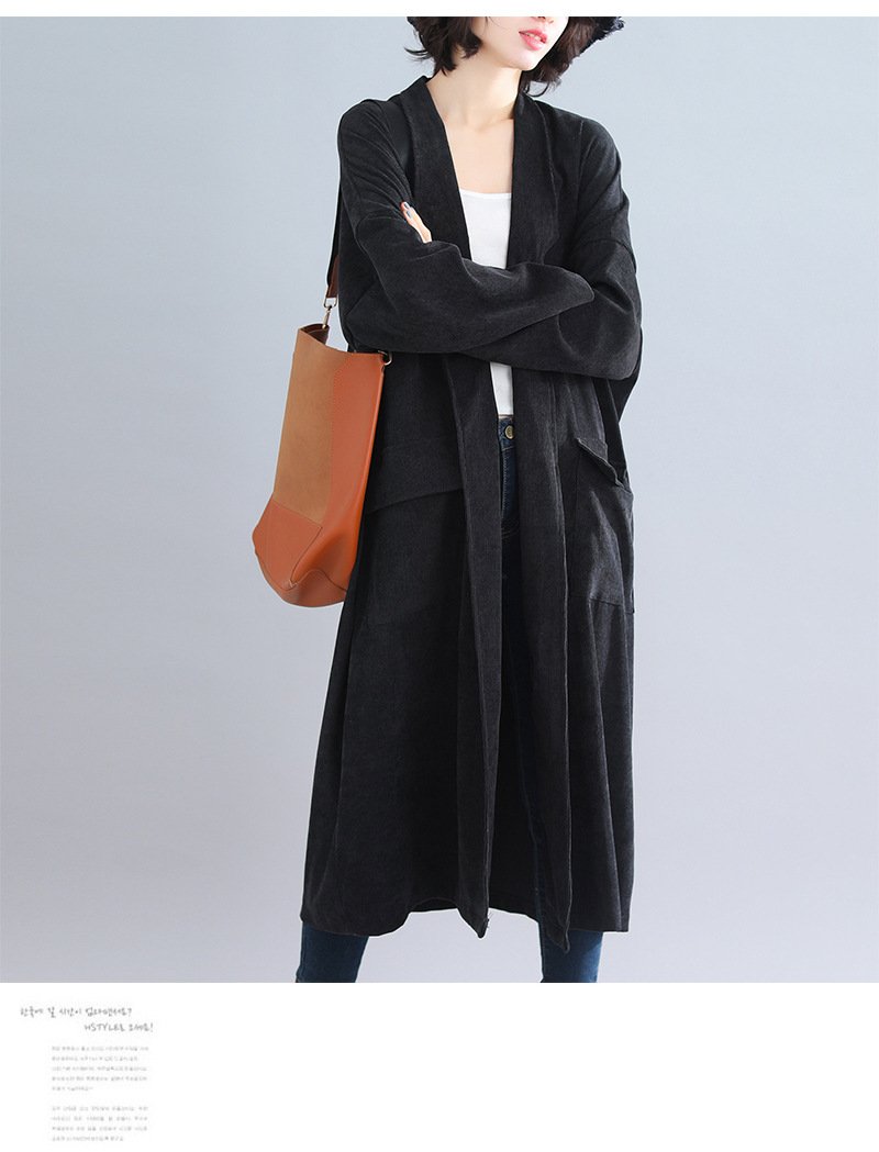 Vintage Women Plus Size Loose Wind Overcoat-STYLEGOING