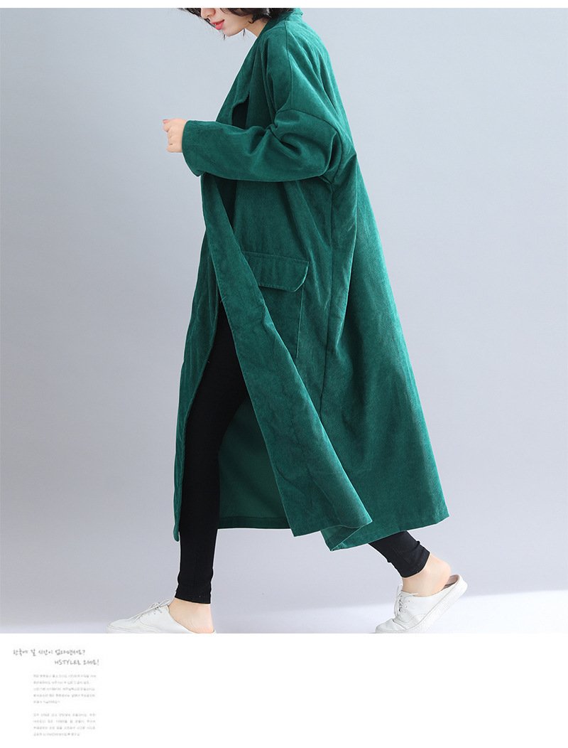 Vintage Women Plus Size Loose Wind Overcoat-STYLEGOING