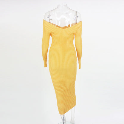 Sexy Off The Shoulder Knitting Dresses for Women