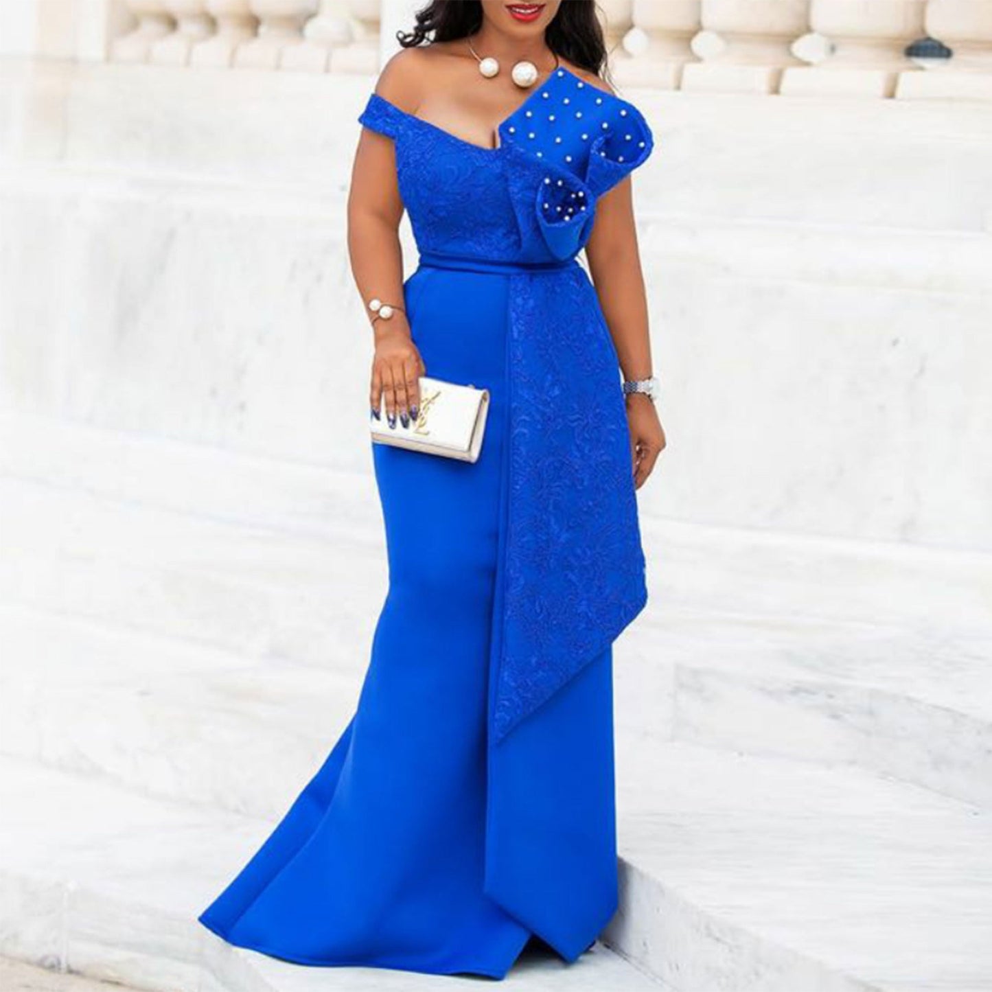 Sexy Off The Shoulder Lace Jewelry Bodycon Party Dresses-STYLEGOING