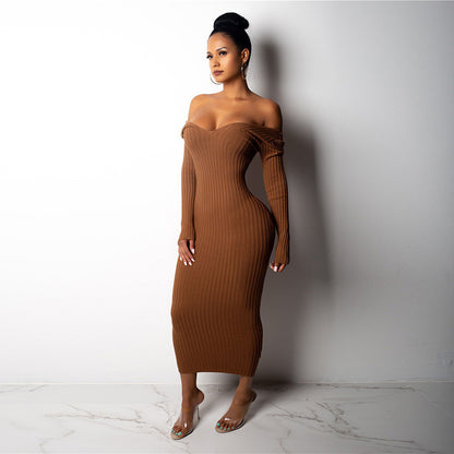 Sexy Off The Shoulder Knitting Dresses for Women