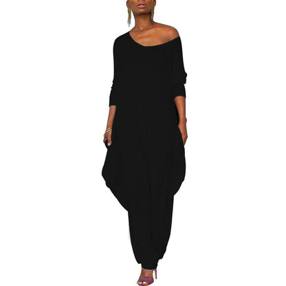 Women Plus Size Loose Casual Jumpsuits-STYLEGOING