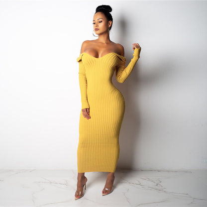 Sexy Off The Shoulder Knitting Dresses for Women