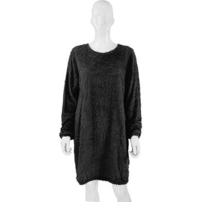 Casual Women Round Neck Plush Long Sweaters