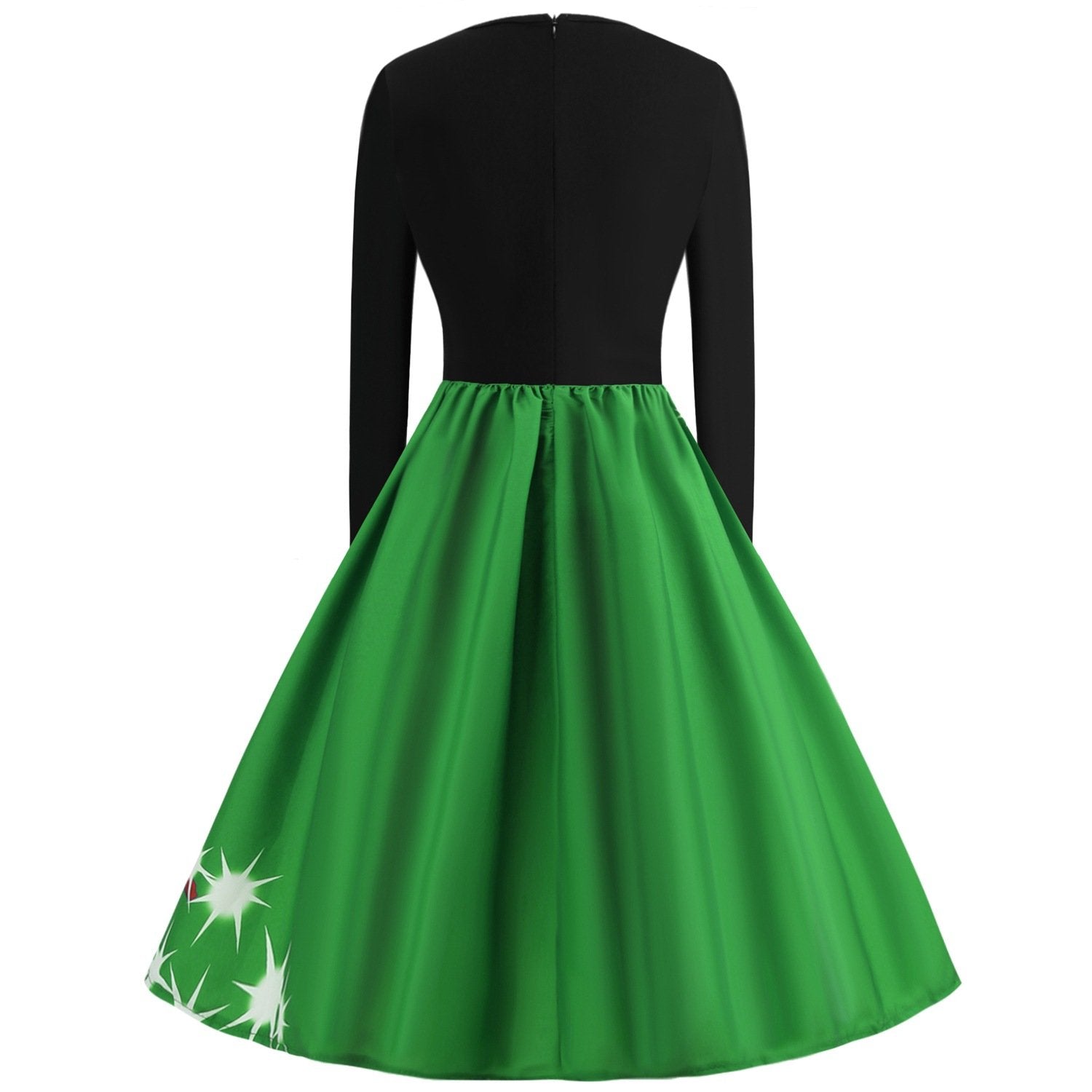 Merry Christmas Sled Round Neck Long Sleeves Women Dresses-STYLEGOING