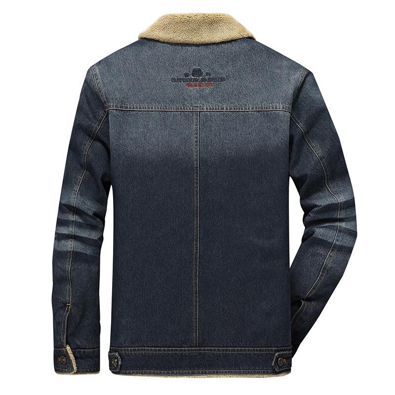 Casual Men Winter Denim Warm Coat