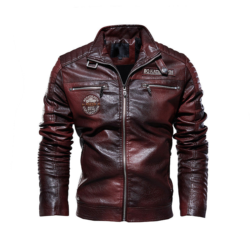Motorcycle PU Winter Jacket Coat for Men