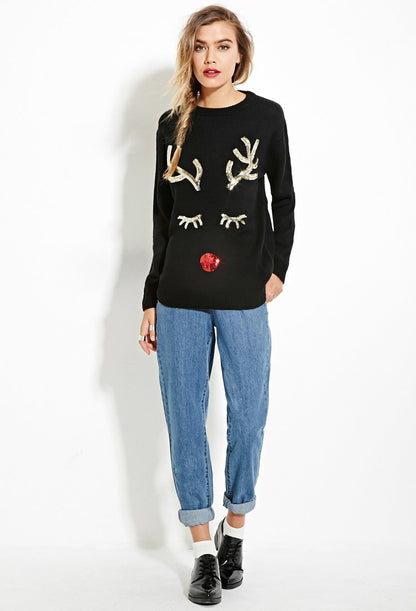 Christmas Snowman Design Long Sleeves Sweaters