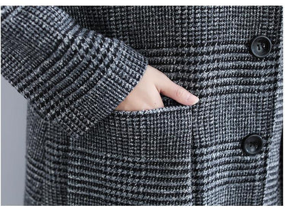 Women Plus Sizes Woolen Winter Coat-STYLEGOING