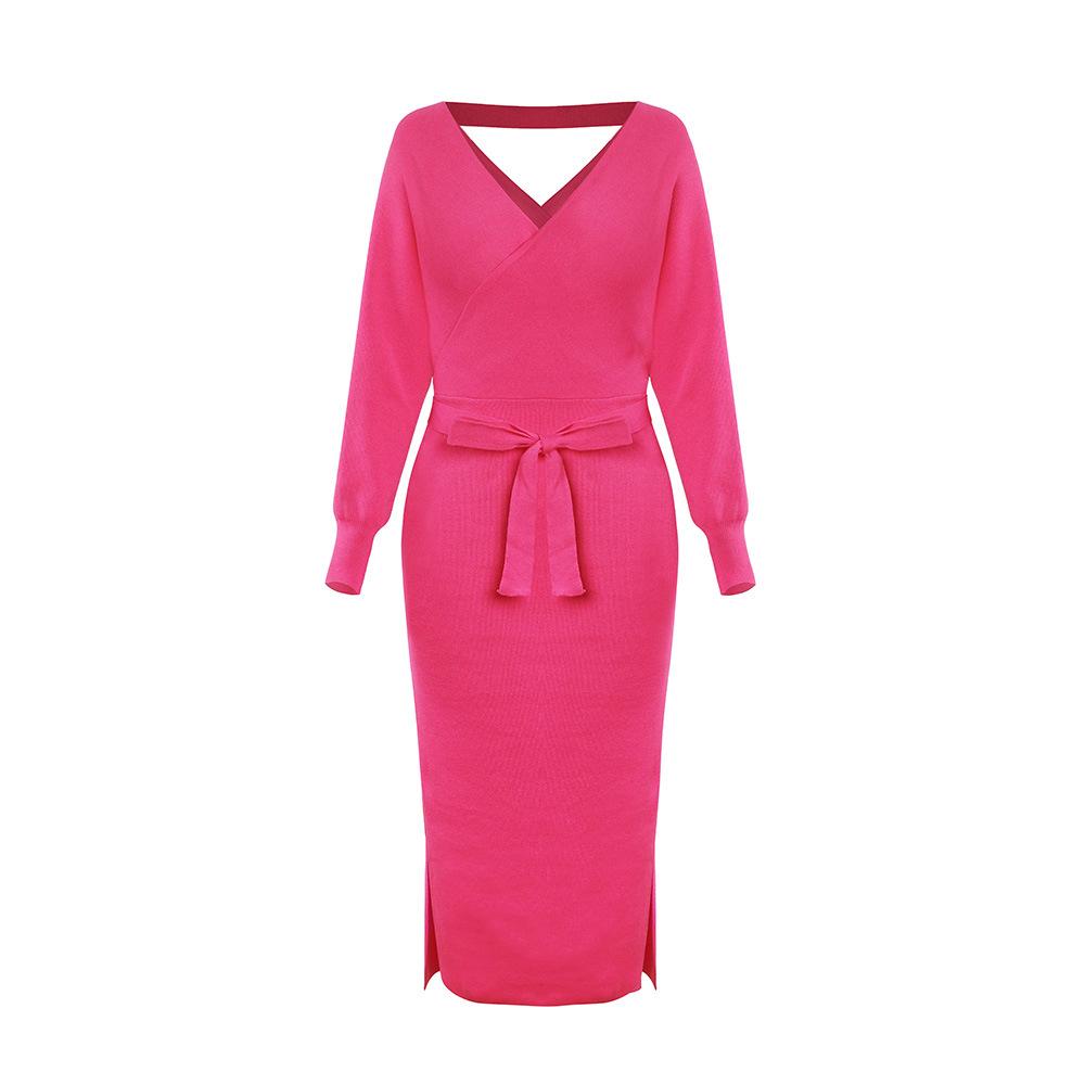 Women Knitting Bodycon Midi Dresses-STYLEGOING
