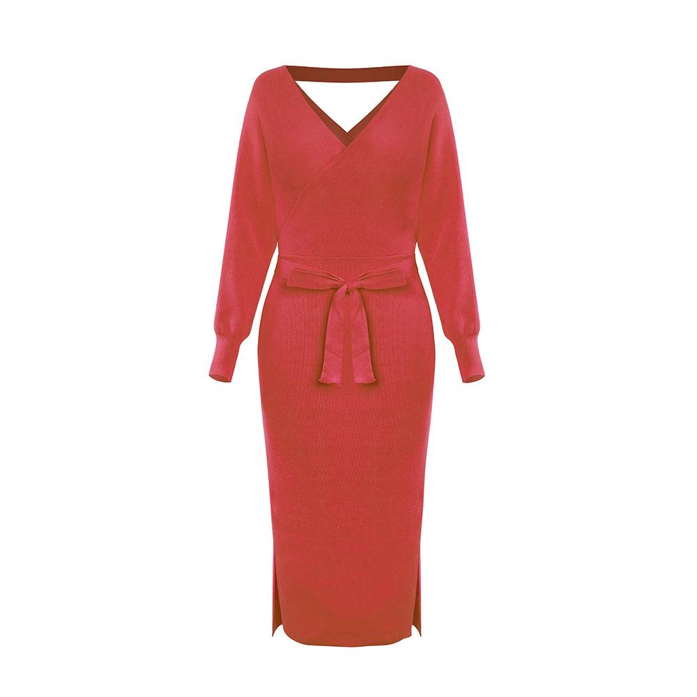 Women Knitting Bodycon Midi Dresses-STYLEGOING