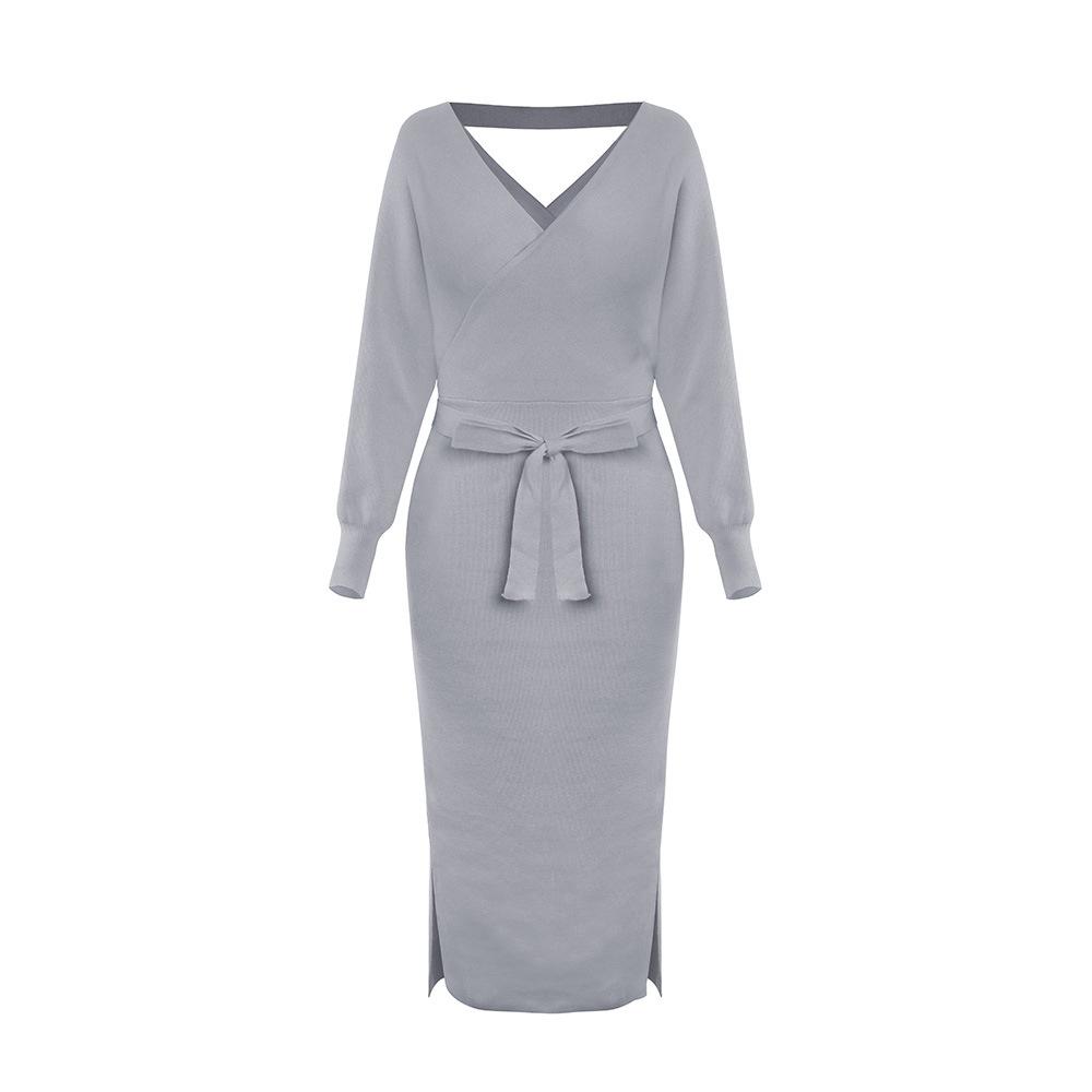 Women Knitting Bodycon Midi Dresses-STYLEGOING
