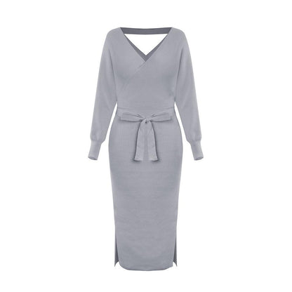 Women Knitting Bodycon Midi Dresses-STYLEGOING