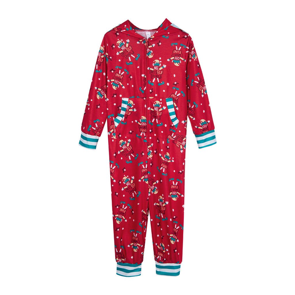 Christmas Parent-Child Hoodies Jumpsuits Pajamas