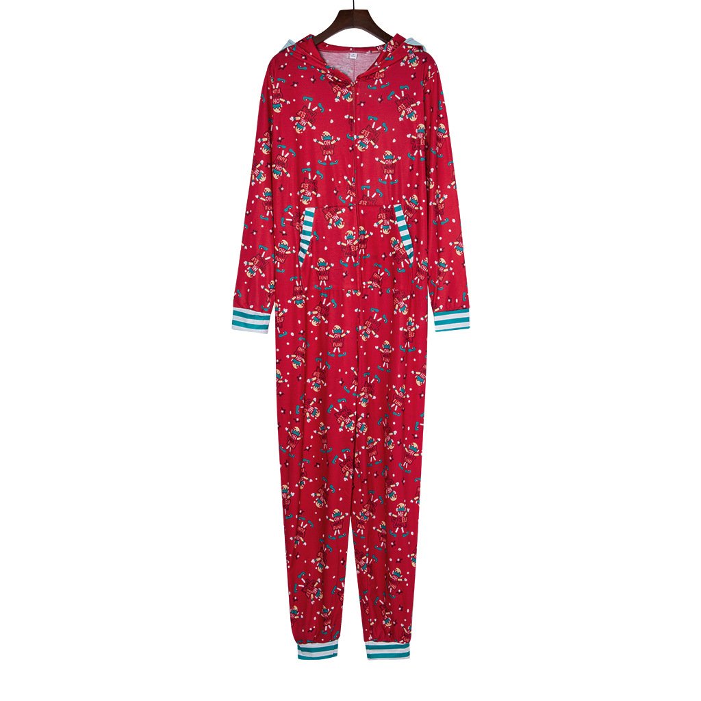 Christmas Parent-Child Hoodies Jumpsuits Pajamas