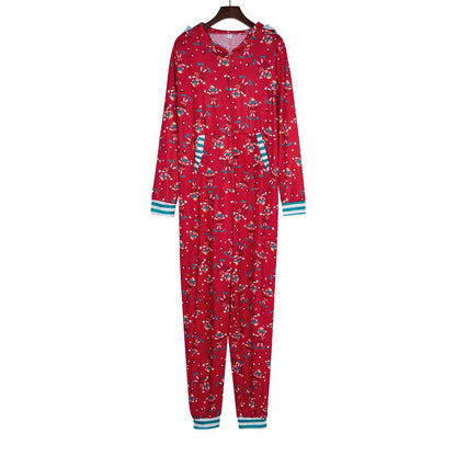 Christmas Parent-Child Hoodies Jumpsuits Pajamas