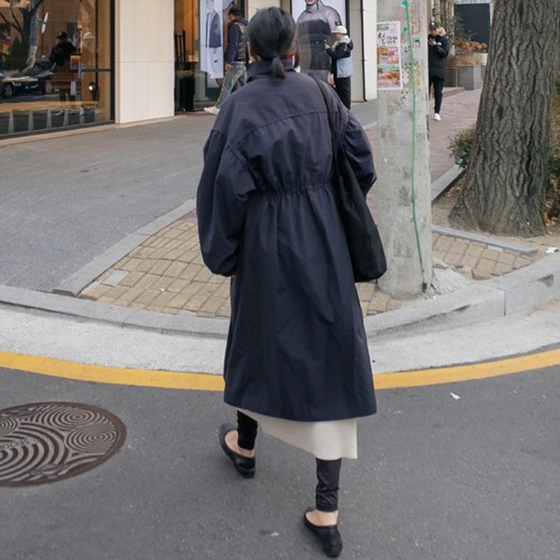 Women High Neck Fall Long Overcoat-STYLEGOING
