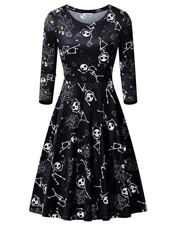Halloween Pumpkin Long Sleeves Dresses-STYLEGOING