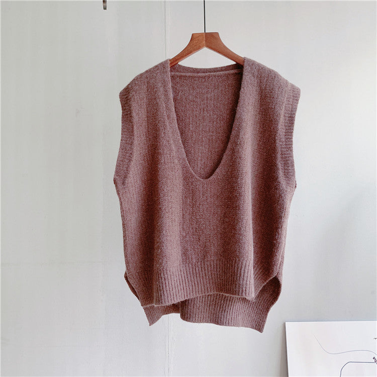 Casual Women V Neck Knitting Vest