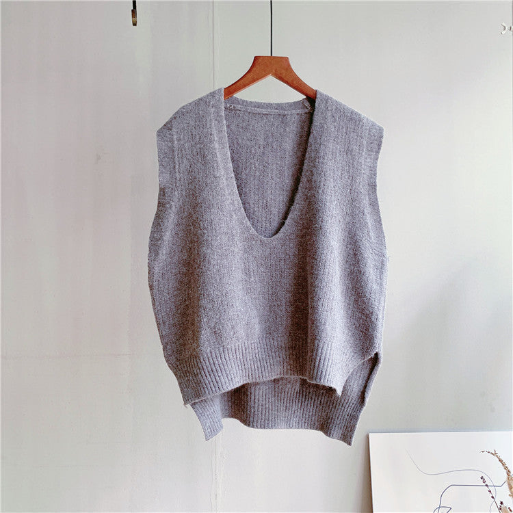 Casual Women V Neck Knitting Vest