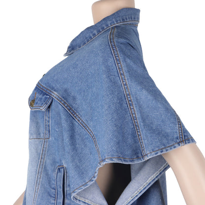 Casual Women Irregular Denim Vest