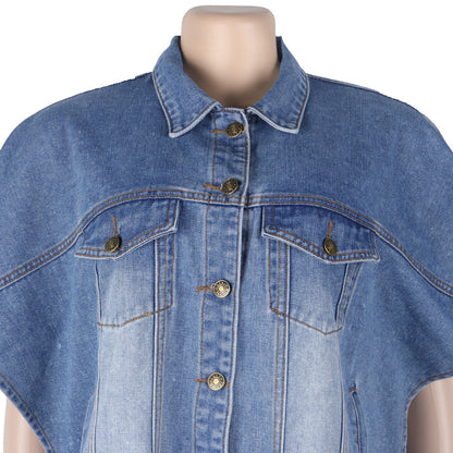 Casual Women Irregular Denim Vest