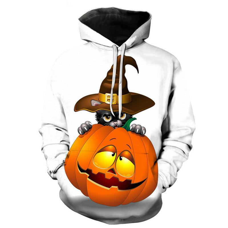 Lovely 3D Pumpkin Halloween Pullover Hoodies-STYLEGOING