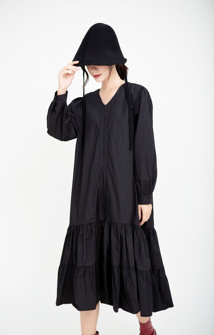 Drawstring Women Fall Midi Length Dresses