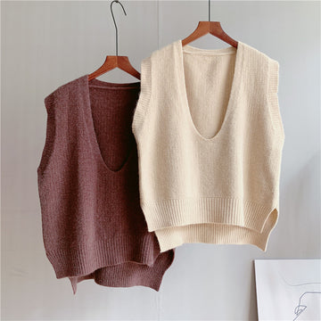 Casual Women V Neck Knitting Vest