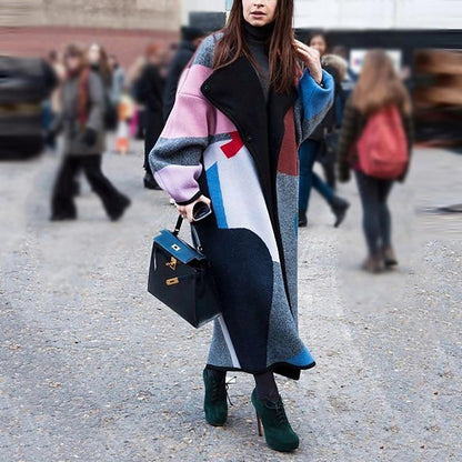 Women Turnover Long Winter Overcoat-STYLEGOING