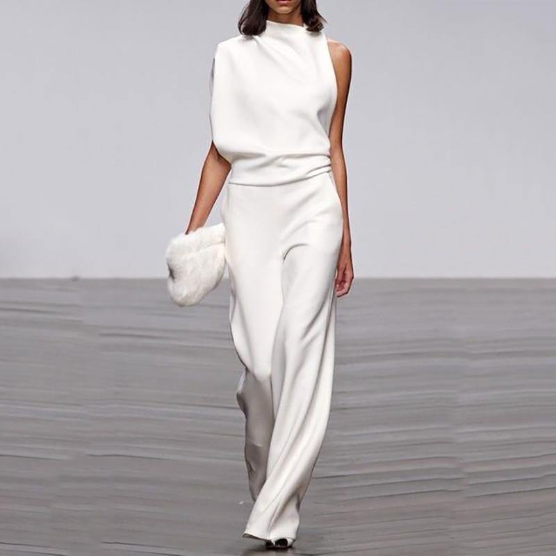 Women One Shoudler Casual Jumpsuits-STYLEGOING