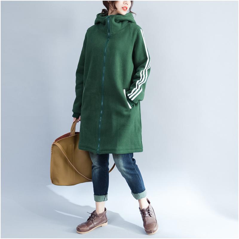 Plus Size Women Warm Cardigan Hoodies-STYLEGOING