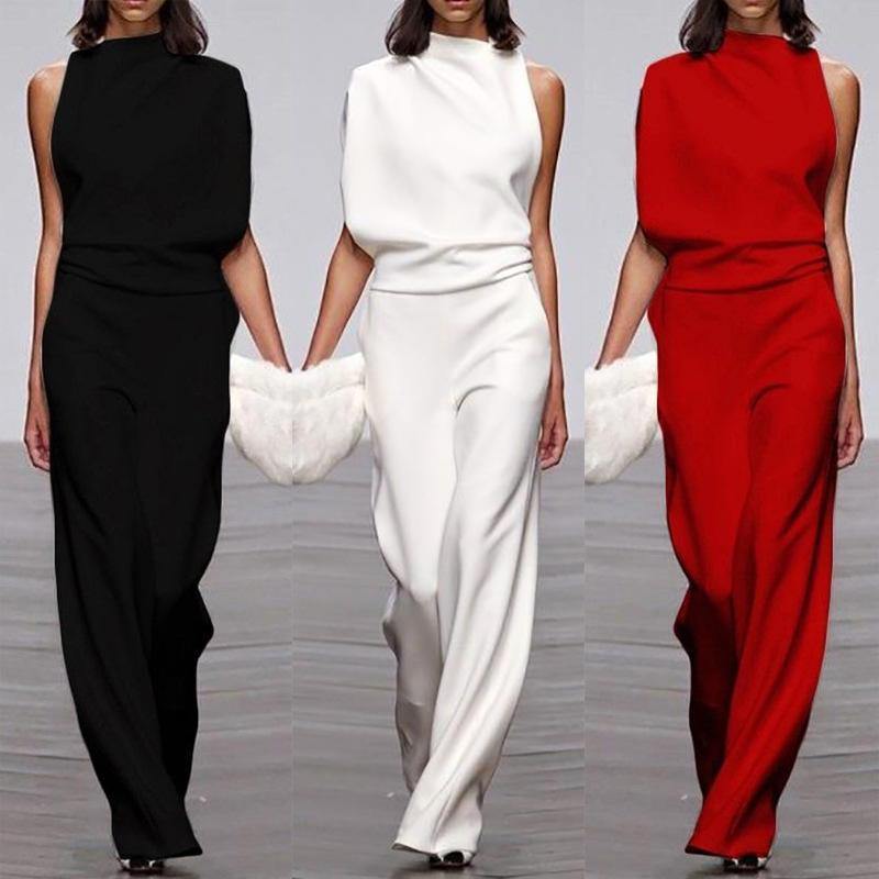 Women One Shoudler Casual Jumpsuits-STYLEGOING
