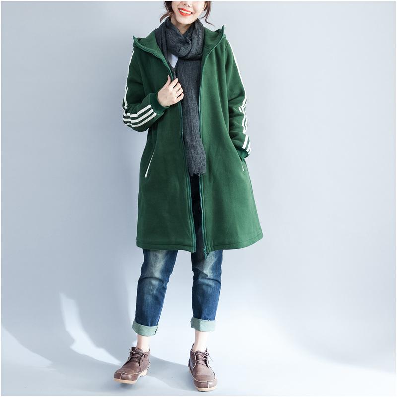 Plus Size Women Warm Cardigan Hoodies-STYLEGOING
