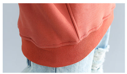 Women High Neck Velvet Plus Sizes Hoodies