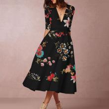 Lovely Floral Print Summer Women Midi Dresses
