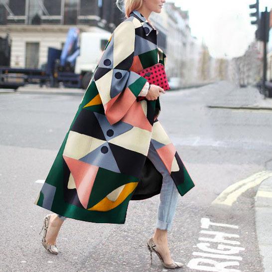 Fashion Women Colorful Long Overcoat-STYLEGOING