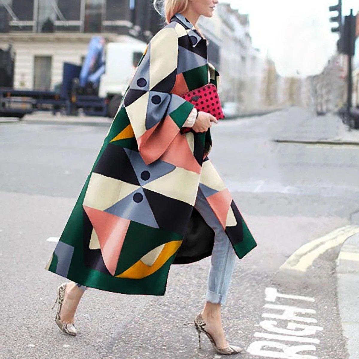 Fashion Women Colorful Long Overcoat-STYLEGOING