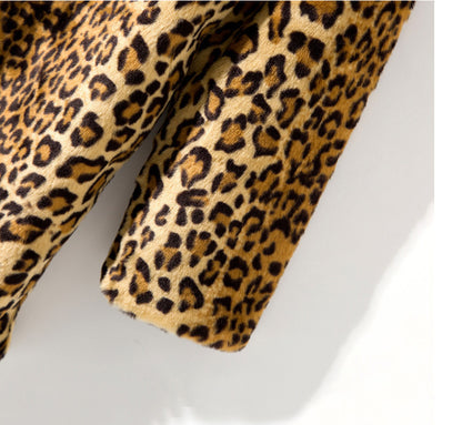 Women Leopard Design Winter Artifical Fur Overcoat