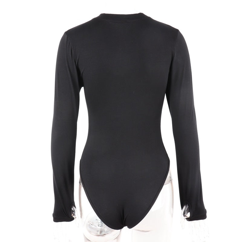 Sexy Long Sleeves Basic Women Romper Jumpsuits