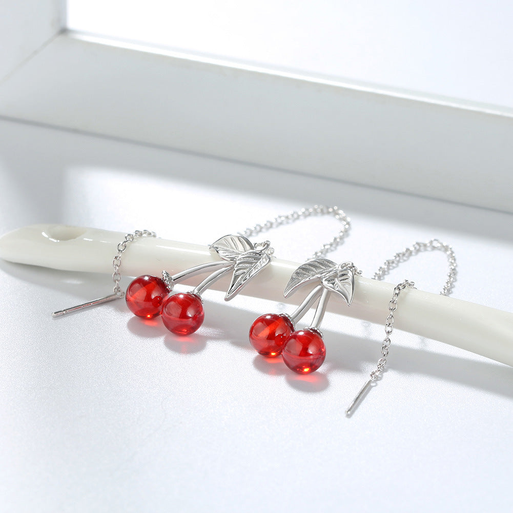 Fashion Sterling Sliver Garnet Earrings for Women