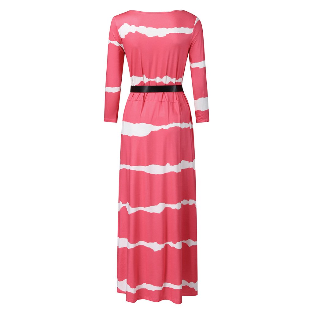 Long Sleeves V Neck Long Dresses-STYLEGOING