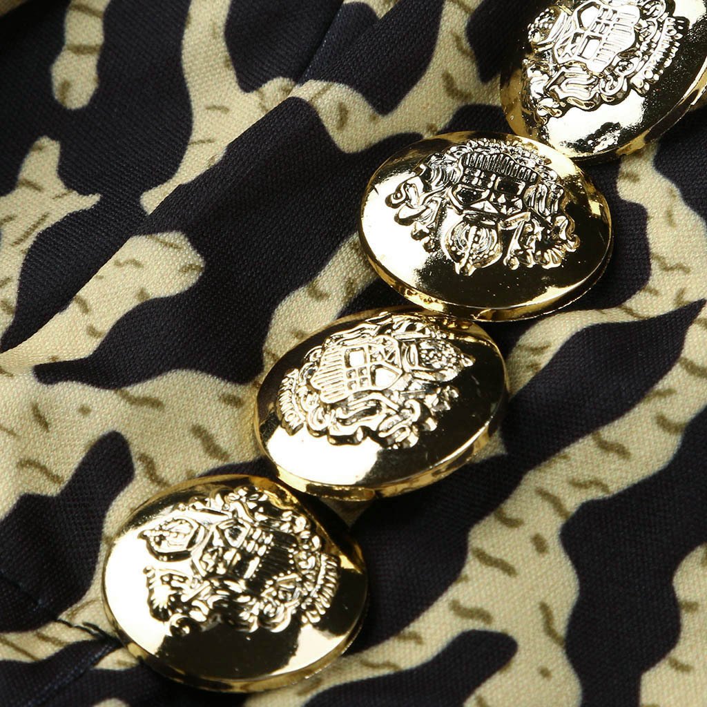 Women Fashion Leopard Slim Blazers-STYLEGOING