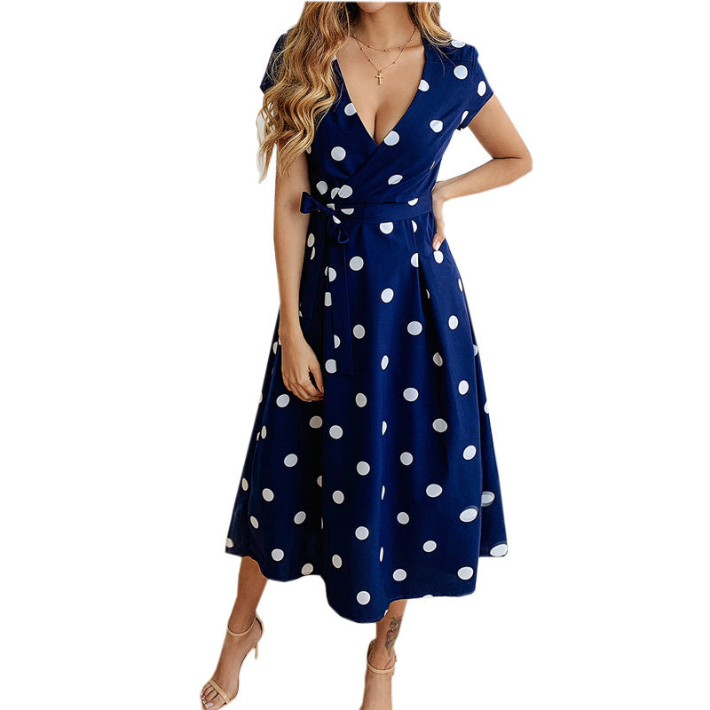 Casual Women Dot Print Women Midi Dresses