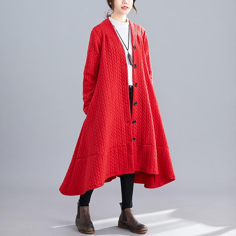 Women Plus Size Winter Knitting Overcoat-STYLEGOING